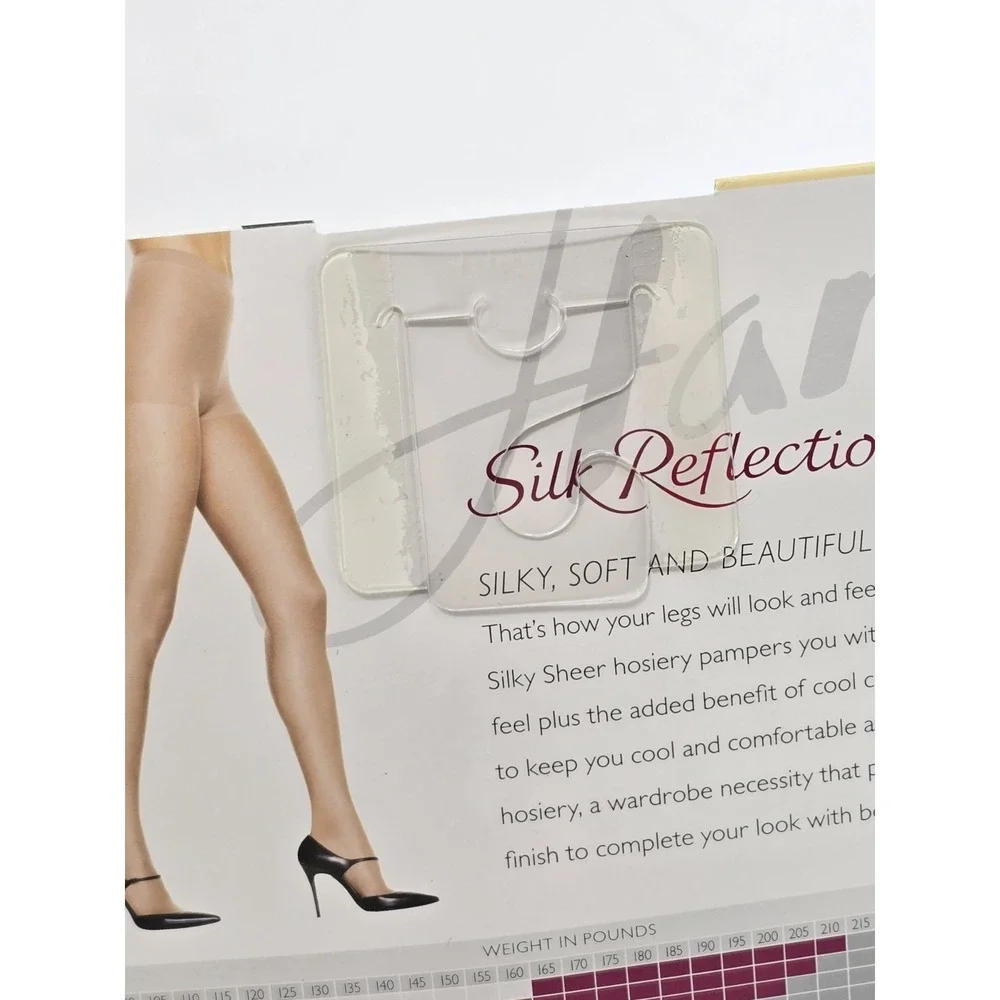 3 Lot NEW Hanes Silk Reflections Control Top Natural &Transparent Silky Sheer-CD